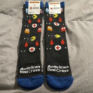 2 pairs of PAC-MAN socks courtesy of the American Red Cross